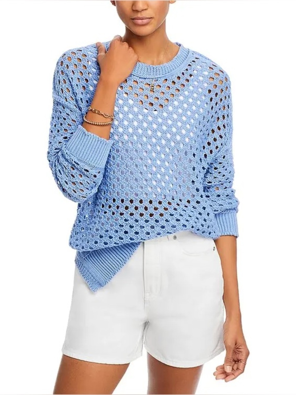 Vintage Havana Open Knit Sweater in Blue, Size S